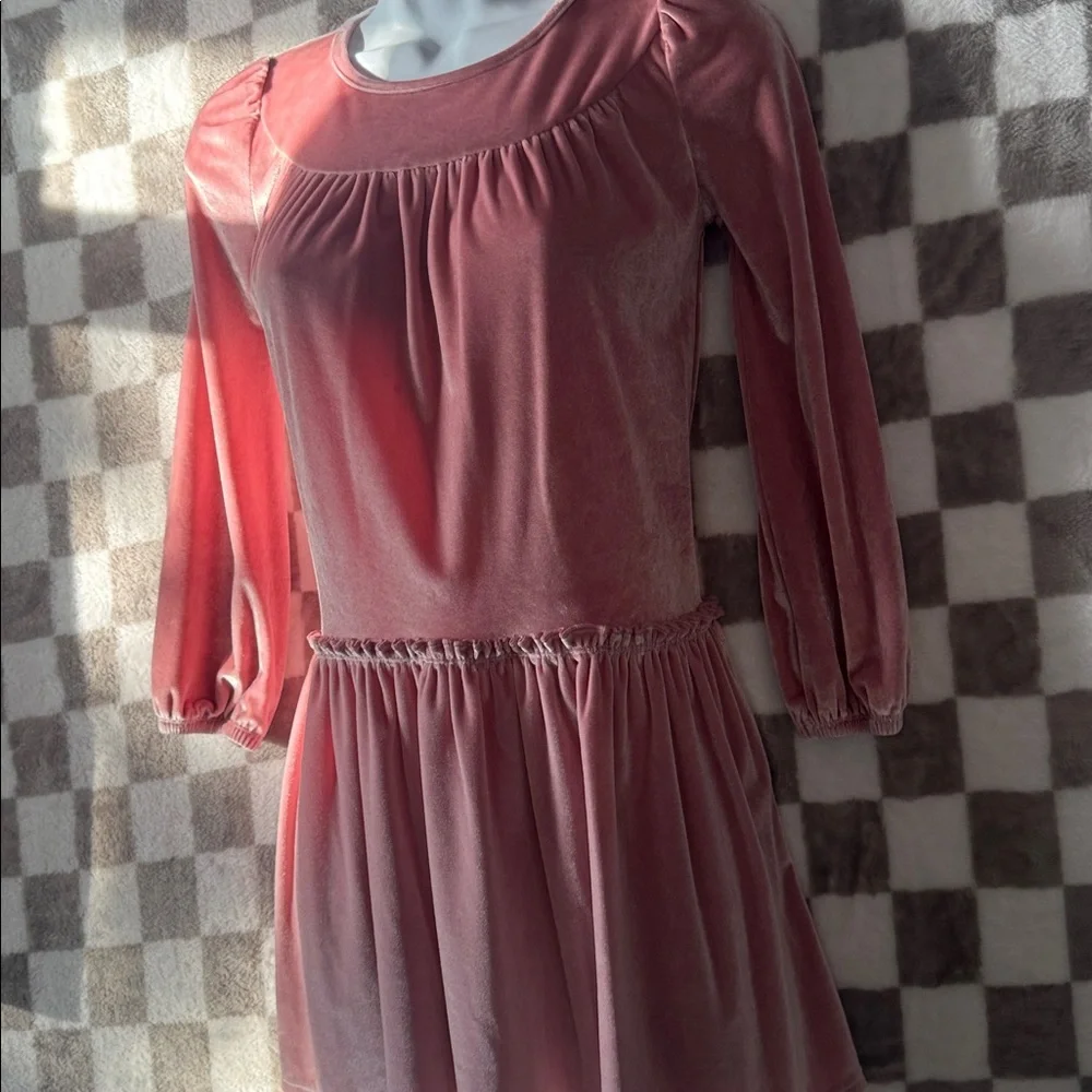 Tucker + Tate Kids Blush Velvet Long Sleeve Dress size 7